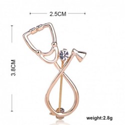 Stethoscope shaped brooch with crystalBrooches