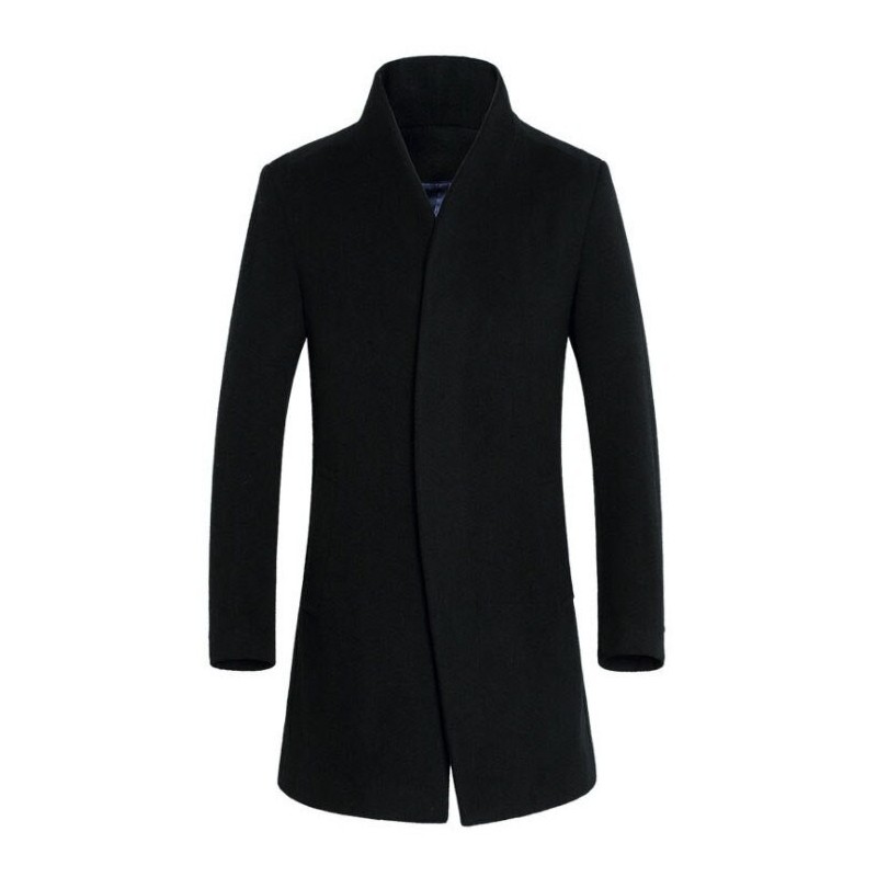 Men's wool coat - long jacket - slim fitJackets