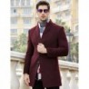 Men's wool coat - long jacket - slim fitJackets