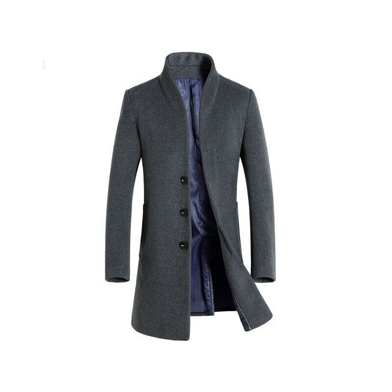 Men's wool coat - long jacket - slim fitJackets