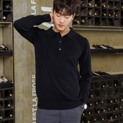 Men's POLO pullover - t-shirt with buttons - cashmereHoodies & Sweatshirt