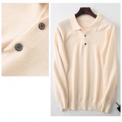 Men's POLO pullover - t-shirt with buttons - cashmereHoodies & Sweatshirt