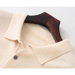 Men's POLO pullover - t-shirt with buttons - cashmereHoodies & Sweatshirt