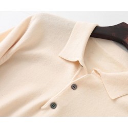 Men's POLO pullover - t-shirt with buttons - cashmereHoodies & Sweatshirt