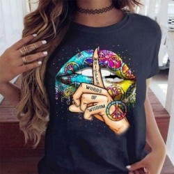 Lips / whisper words / watercolor graphic - trendy short sleeve t-shirtBlouses & shirts