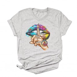 Lips / whisper words / watercolor graphic - trendy short sleeve t-shirtBlouses & shirts