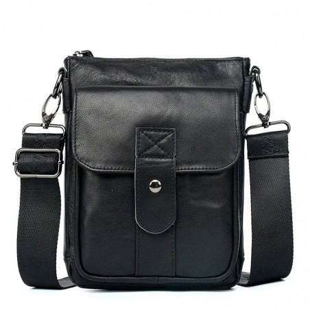 Genuine cow leather crossbody / shoulder bag - with zippersBags
