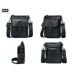 Genuine cow leather crossbody / shoulder bag - with zippersBags