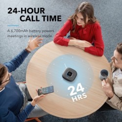 Anker PowerConf - Bluetooth Speakerphone - conference speaker - with 6 microphones - voice pickup - 24h call timeBluetooth sp...