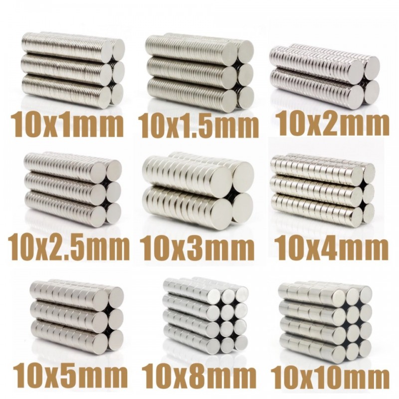 N35 - round neodymium magnet - 10 * 1mm - 10 * 10mm - 20 piecesN35
