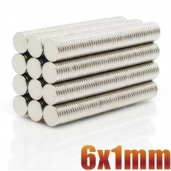 N35 - neodymium magnet - mini round disc - 6 * 1mm - 6 * 20mm - 100 piecesN35