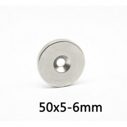 N35 - neodymium magnet - round countersunk - 50 * 5mm - with 6mm holeN35
