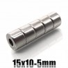 N35 - neodymium magnet - round countersunk disc - 15 * 10mm - with 5mm hole - 10 piecesN35