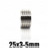 N35 - neodymium magnet - round countersunk disc - 25 * 3mm - with 5mm hole - 5 piecesN35