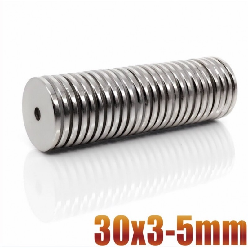 N35 - neodymium magnet - round countersunk disc - 30 * 3mm - with 5mm holeN35