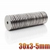 N35 - neodymium magnet - round countersunk disc - 30 * 3mm - with 5mm holeN35