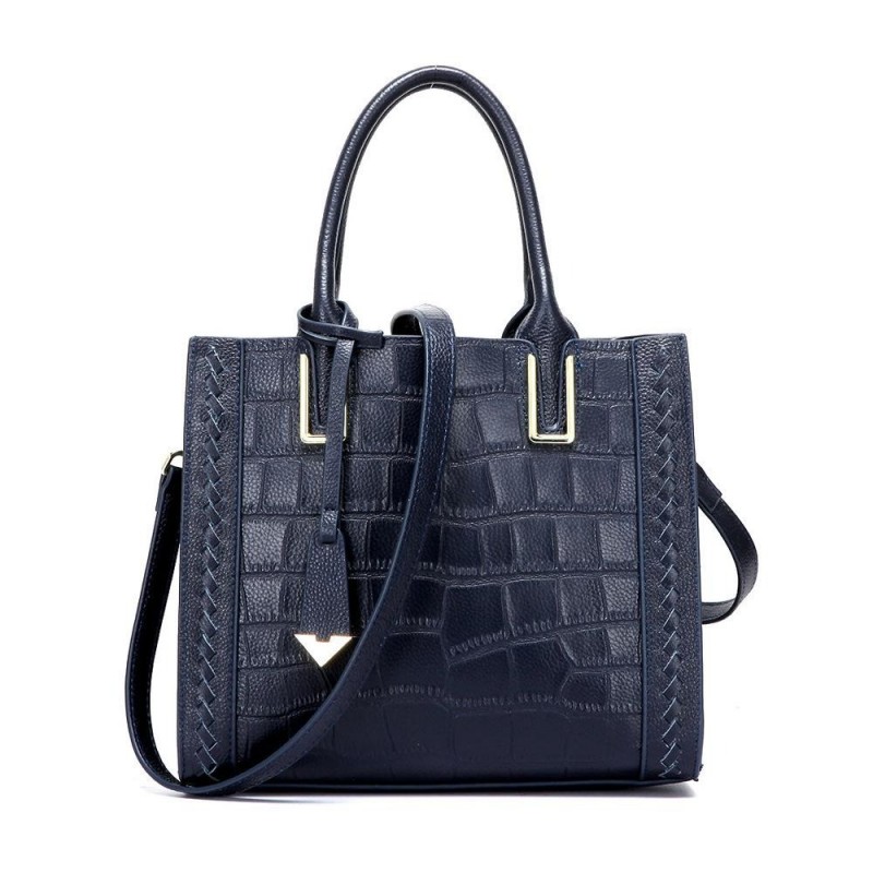 Elegant shoulder bag - genuine leather - stone patternHandbags