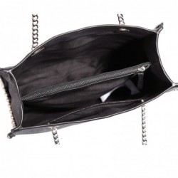 Retro shoulder bag - with rivets / chain strap - leatherHandbags