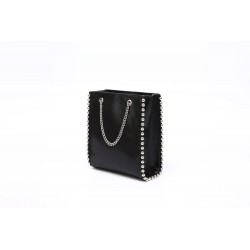 Retro shoulder bag - with rivets / chain strap - leatherHandbags