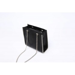 Retro shoulder bag - with rivets / chain strap - leatherHandbags