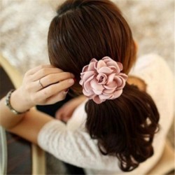 Elegant elastic hair band - with big roseHair clips