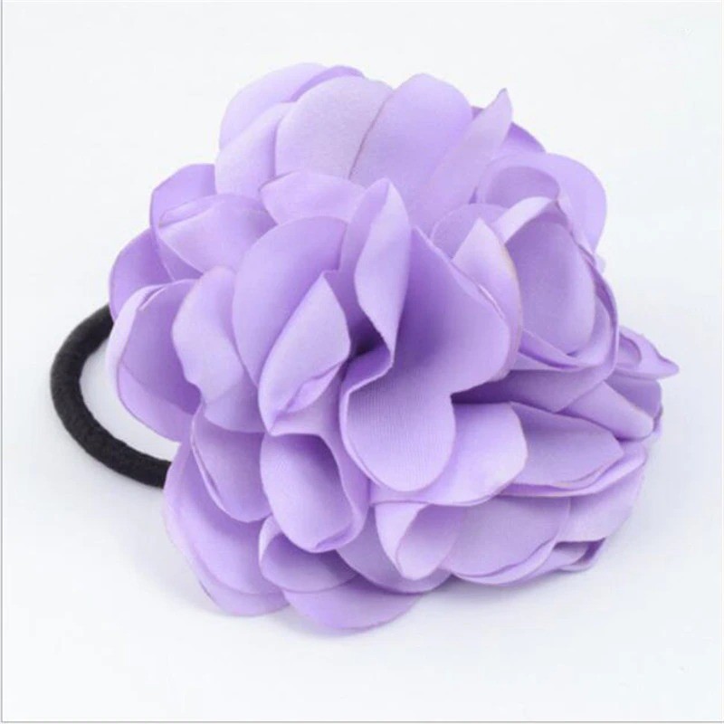 Elegant elastic hair band - with big roseHair clips