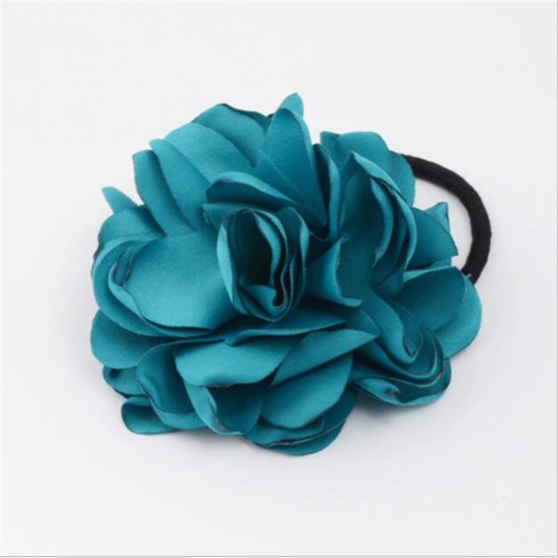 Elegant elastic hair band - with big roseHair clips