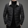 Fashionable warm short jacket - down windbreaker - with detachable fur collarJackets