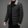 Fashionable warm short jacket - down windbreaker - with detachable fur collarJackets