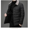 Fashionable warm short jacket - down windbreaker - with detachable fur collarJackets