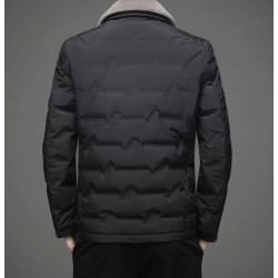 Fashionable warm short jacket - down windbreaker - with detachable fur collarJackets