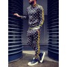Fashionable sports tracksuit - sweatshirt with a zipper / long pants - slim fit - 3D printingPants