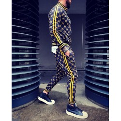 Fashionable sports tracksuit - sweatshirt with a zipper / long pants - slim fit - 3D printingPants