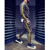 Fashionable sports tracksuit - sweatshirt with a zipper / long pants - slim fit - 3D printingPants