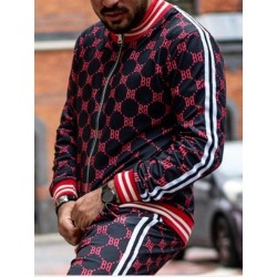 Fashionable sports tracksuit - sweatshirt with a zipper / long pants - slim fit - 3D printingPants
