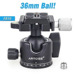 EB36 - tripod ball head - low profile - quick release plate - 15kgTripods & stands