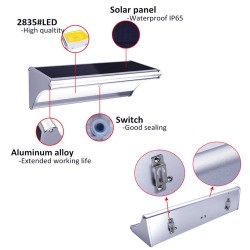 24 / 48 / 60 LED solar light - radar motion sensor - aluminum wall lamp - waterproofSolar lighting
