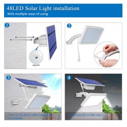 Outdoor garden wall light - waterproof solar lamp - adjustable - 48 LEDSolar lighting