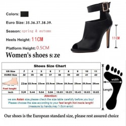 Sexy high heel boots - with metal buckle - open toeHigh heels