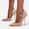 Elegant high heel pumps - with a metal ankle chainHigh heels
