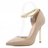 Elegant high heel pumps - with a metal ankle chainHigh heels