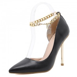 Elegant high heel pumps - with a metal ankle chainHigh heels