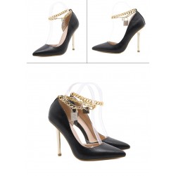 Elegant high heel pumps - with a metal ankle chainHigh heels
