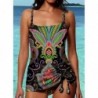 Vintage one piece swimming suit - with long tie-up topBeachwear
