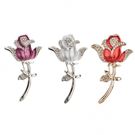 Elegant brooch with crystal roseBrooches