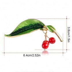 Green leaf / 3 cherries - elegant broochBrooches