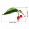 Green leaf / 3 cherries - elegant broochBrooches