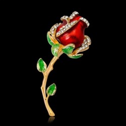 Elegant vintage brooch - with crystal roseBrooches
