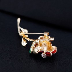 Elegant vintage brooch - with crystal roseBrooches