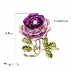 Crystal double color rose with crystal - broochBrooches